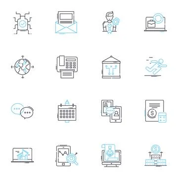 Learning linear icons set. Education, Knowledge, Training, Instruction, School Stock Illustration