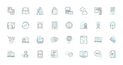 Learning linear icons set. Education, Knowledge, Training, Instruction, School Stock Illustration