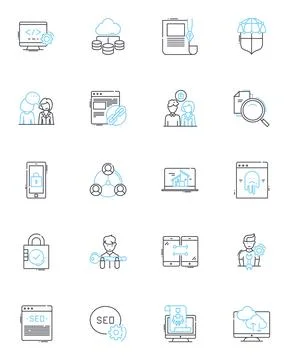 Learning linear icons set. Education, Knowledge, Training, Instruction, School イラスト素材