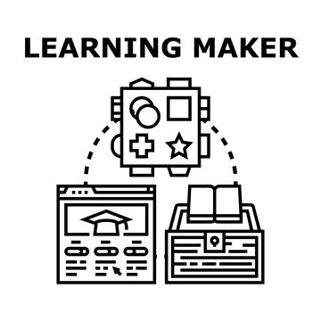 Learning maker creating educational content and developing skills 스톡 일러스트