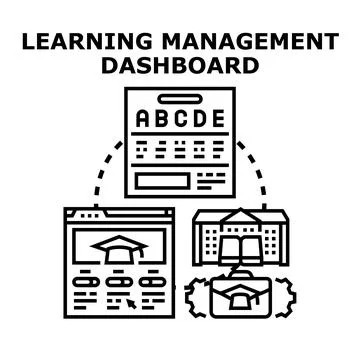 Learning management dashboard system for online education 库存插图