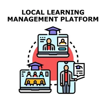 Learning management platform concept vector illustration Stock Illustration