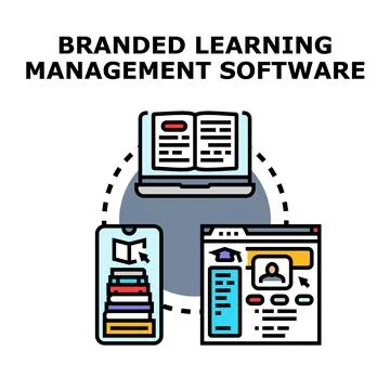 Learning management software platform digital education concept Stock Illustration