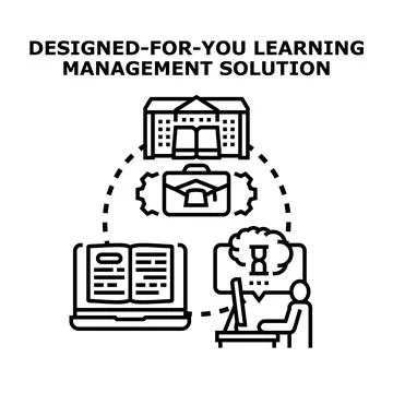 Learning management solution for custom education and career development Stockillustratie