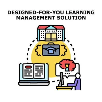 Learning management solution for custom education and career development Stock Illustration
