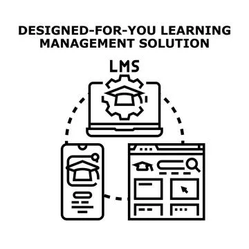 Learning management solution for digital education system Ilustración de archivo