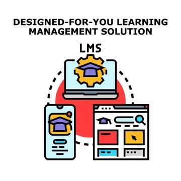 Learning management solution for digital education system 스톡 일러스트