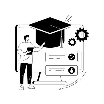 Learning management system abstract concept vector illustration. Stock Illustration