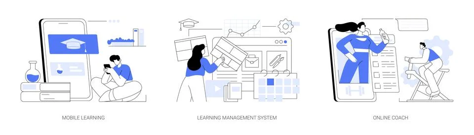 Learning management system abstract concept vector illustrations. Stock Illustration