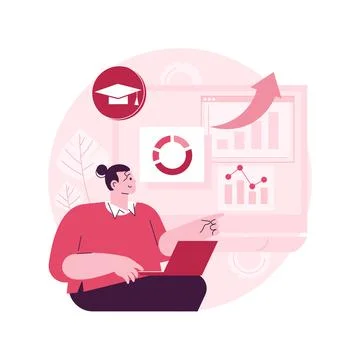 Learning management system abstract concept vector illustration. Illustrazione stock