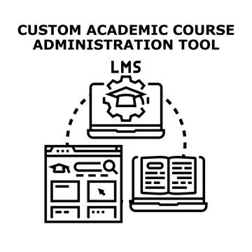 Learning management system academic course administration tool 스톡 일러스트