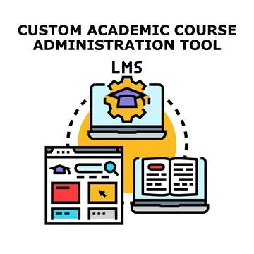 Learning management system academic course administration tool Stock Illustration