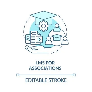 Learning management system for associations blue concept icon イラスト素材