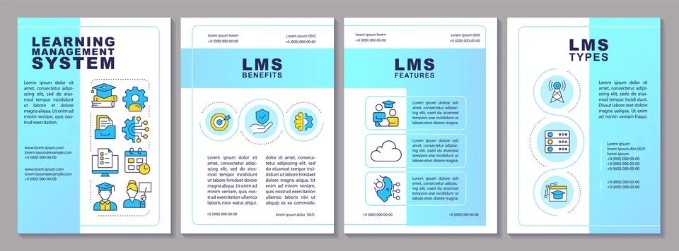 Learning management system brochure layout Illustrazione stock