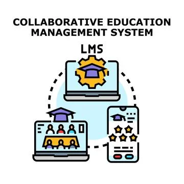 Learning management system for collaborative education and training Stock Illustration