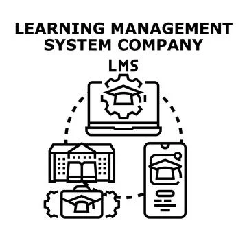 Learning management system company development vector Stockillustratie