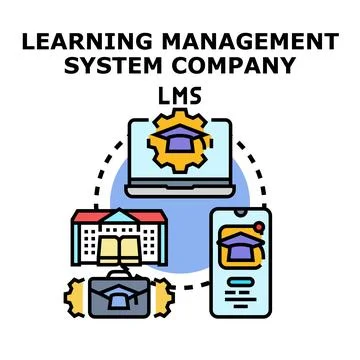 Learning management system company development vector 库存插图