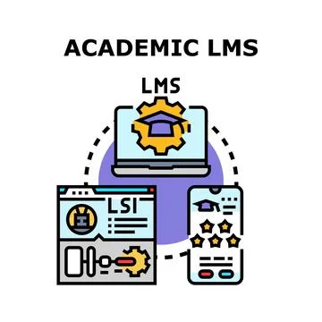 Learning management system concept connecting educational platforms 스톡 일러스트