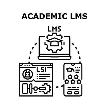 Learning management system concept connecting educational platforms イラスト素材