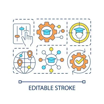 Learning management system concept icon Stock Illustration