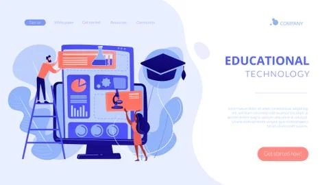 Learning management system concept landing page. Illustrazione stock