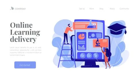 Learning management system concept landing page. Stock Illustration