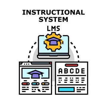 Learning management system concept for online education Stockillustratie