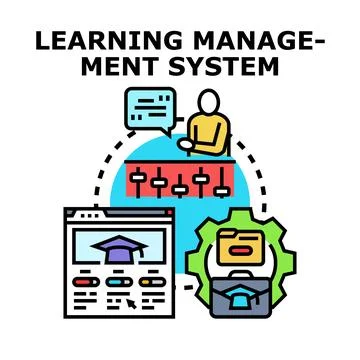 Learning management system concept for online education Stockillustratie