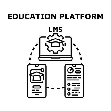 Learning management system concept for online education Stock Illustration