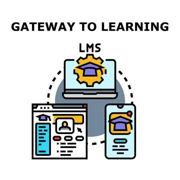 Learning management system concept for online education 스톡 일러스트