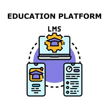 Learning management system concept for online education Stock Illustration