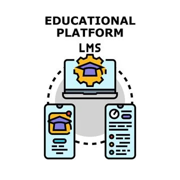 Learning management system concept for online education Stock Illustration