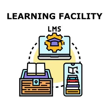 Learning management system connecting digital education resources Illustrazione stock