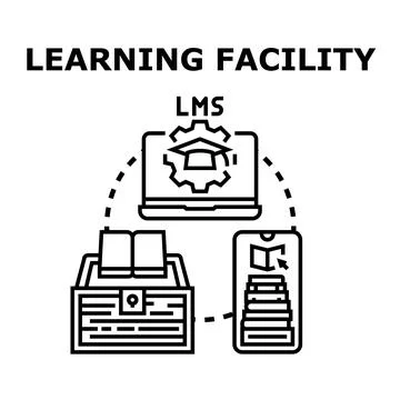 Learning management system connecting digital education resources Stockillustratie