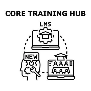 Learning management system for core training hub development Stock Illustration