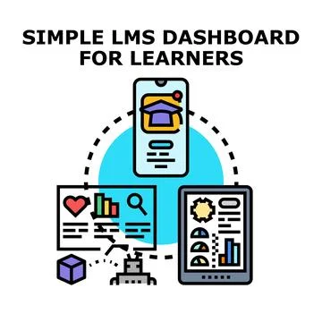 Learning management system dashboard for learners illustration 스톡 일러스트