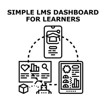 Learning management system dashboard for learners illustration Stock Illustration