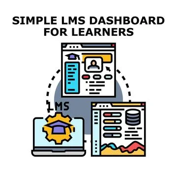 Learning management system dashboard for online education Stock Illustration