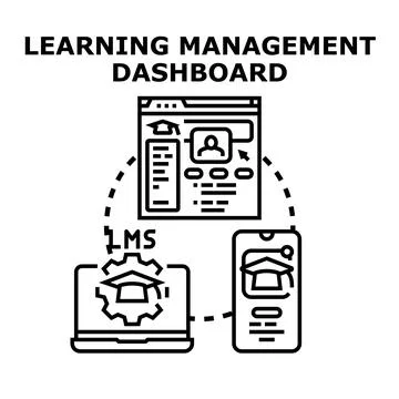 Learning management system dashboard providing online education 스톡 일러스트