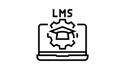 Learning management system education platform line icon animation Stock Footage 326124769