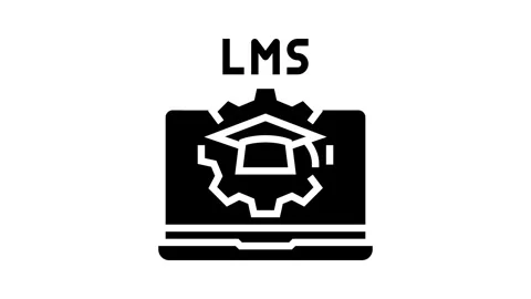Learning management system education platform glyph icon animation Stock Footage 326144369
