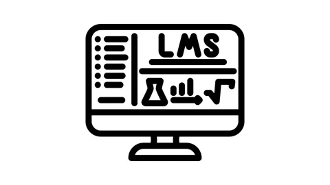 Learning management system education platform line icon animation Stock Footage 326749375