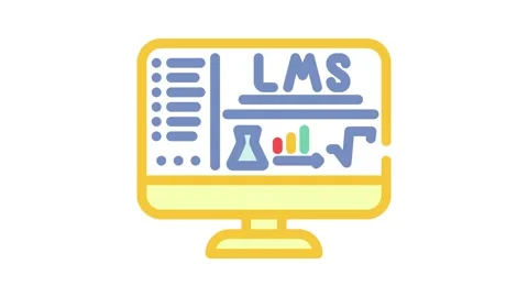 Learning management system education platform color icon animation Stock Footage 327257668