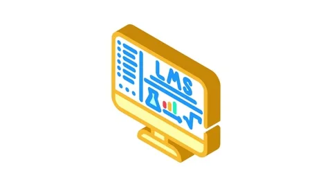 Learning management system education platform isometric icon animation Stock Footage 327277448
