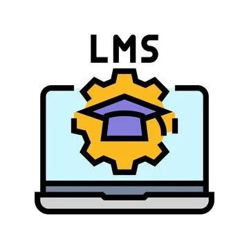 Learning management system education platform color icon vector illustration Illustrazione stock