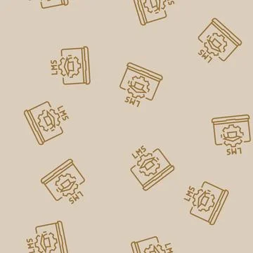 Learning management system education platform line seamless pattern Stock Illustration