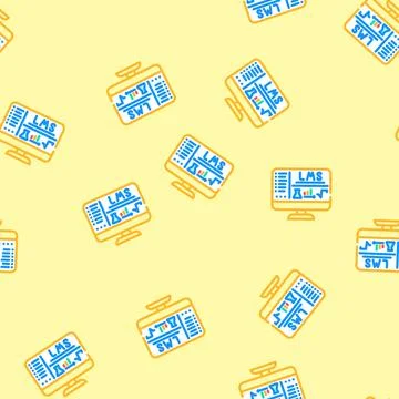 Learning management system education platform vector seamless pattern Illustrazione stock