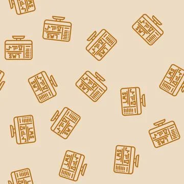 Learning management system education platform line vector seamless pattern Illustrazione stock