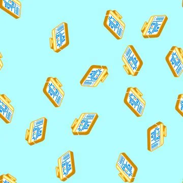 Learning management system education platform isometric icon seamless pattern Illustrazione stock