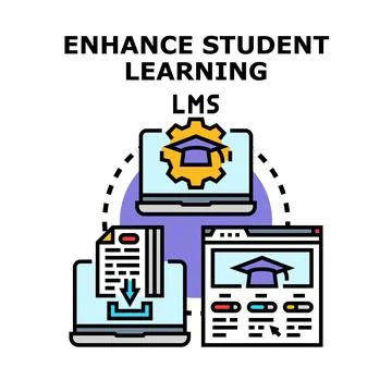 Learning management system enhancing student education experience Stock Illustration